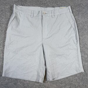 PGA TOUR Golf Shorts Mens 34 Gray Herringbone Stretch Active Waistband Casual